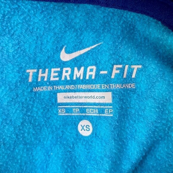 Nike Women's Blue Circle Print Hoodie Therma Fit Long Sleeves size XS - Picture 5 of 6